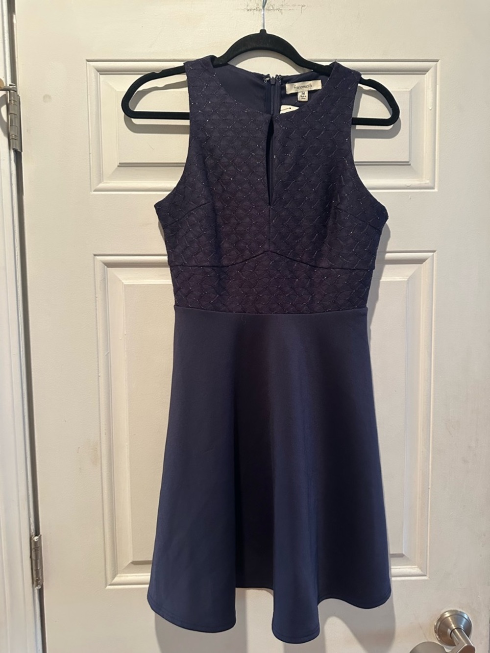Francesca's Collections Plum Textured Fit & Flare Mini Dress New